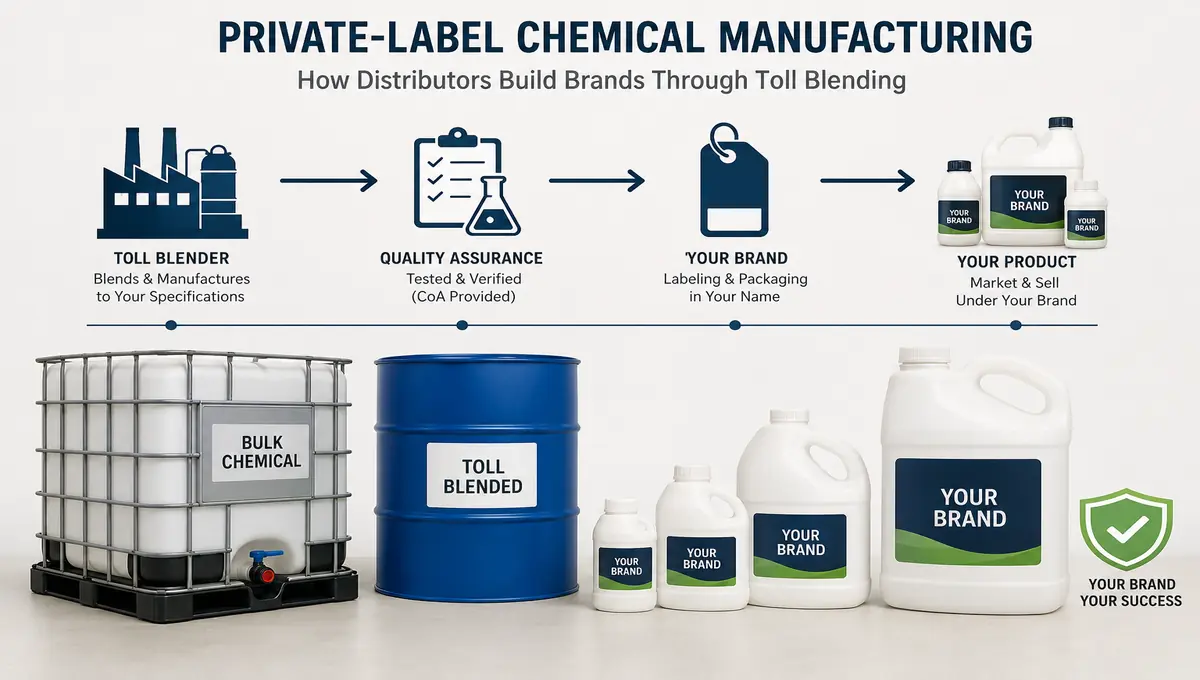 Private-Label Chemical Manufacturing: How Distributors Build Brands Through Toll Blending?